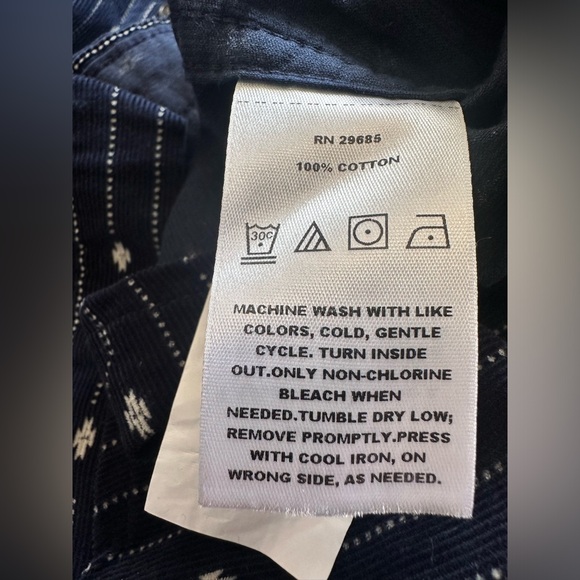 Pendleton Men’s Corduroy Long Sleeve Navy Blue Western Snap Shirt - Size Large - Picture 9 of 15